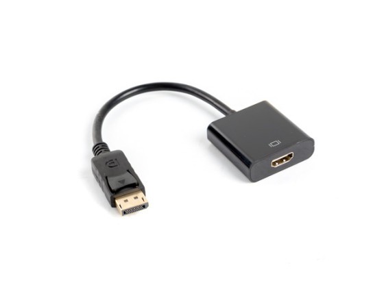 АДАПТЕРНИЙ КАБЕЛЬ DISPLAYPORT (M) 1.2 — HDMI (F), 10 см, чорний, LANBERG