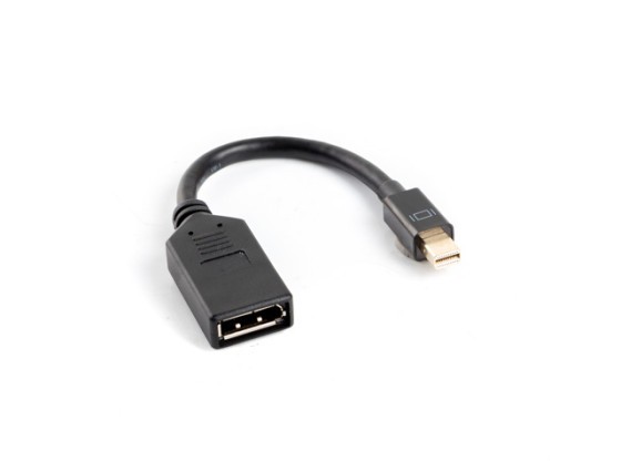 АДАПТЕРНИЙ КАБЕЛЬ DISPLAYPORT MINI (M) 1.1 —> DISPLAYPORT (F), 10 см, чорний, LANBERG