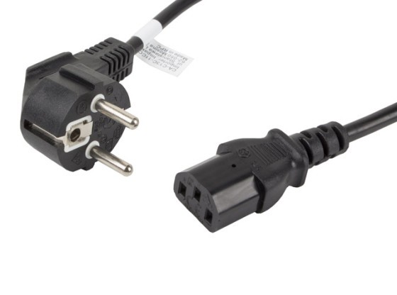 Шнур живлення CEE 7/7->IEC 320 C13, 1,8 м, VDE, чорний, LANBERG