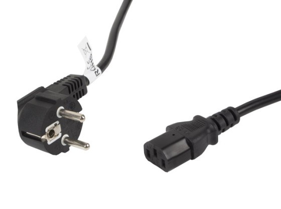 CEE 7/7->IEC 320 C13 ШНУР ЖИВЛЕННЯ 5 м, VDE, чорний, LANBERG