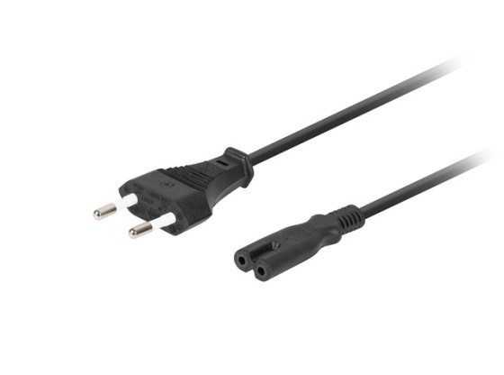 CEE 7/16 -> IEC 320 C7 EURO (RADIO) ШНУР ЖИВЛЕННЯ 1,8 м, чорний, LANBERG