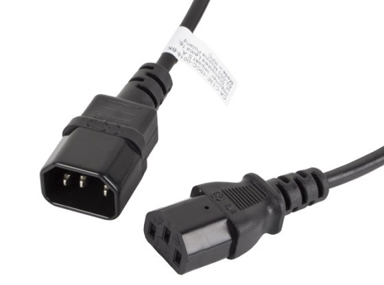Кабель IEC 320 C13–C14, 1,8 м, чорний, LANBERG