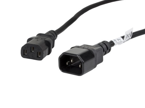 Кабель IEC 320 C13–C14, довжина 1,8 м, сертифікат VDE, чорний, LANBERG