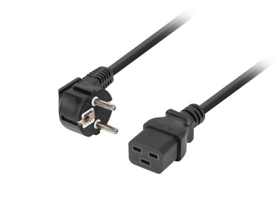 CEE 7/7->IEC 320 C19 ШНУР ЖИВЛЕННЯ 1,8 м 16 А VDE ЧОРНИЙ LANBERG