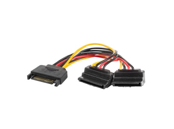 Кабель SATA(M) → 2X SATA(F), 15 см, кутовий, LANBERG