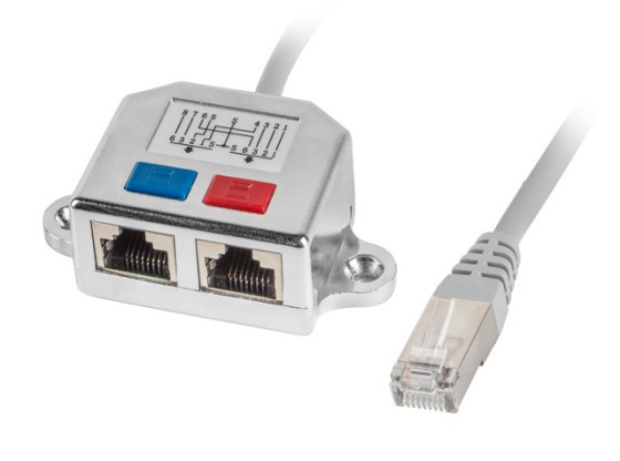 Адаптер-розгалужувач RJ45->2x RJ45 для локальної мережі, кабель FTP, 15 см, LANBERG