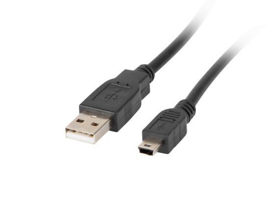 Кабель USB MINI (M) → USB-A (M) 2.0, 1,8 м, чорний, з феритом (CANON), LANBERG