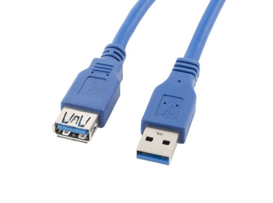 Кабель USB-A (чоловічий/жіночий) 3.0, 1,8 м, синій, LANBERG