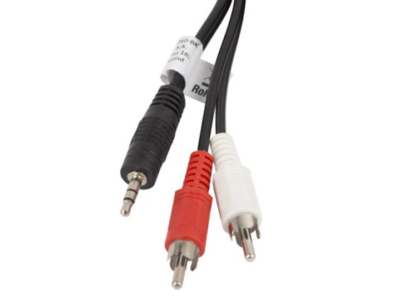 Кабель MINIJACK 3,5 мм (M) 3-контактний — 2x RCA (CHINCH) (M), 5 м, LANBERG