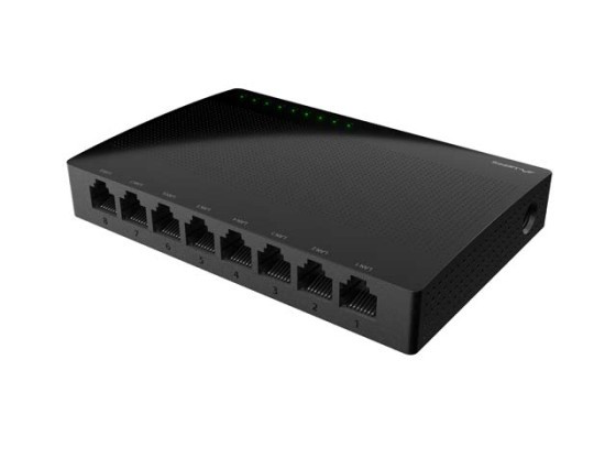 SWITCH LANBERG DSP1-1008 8-портовий некерований гігабітний Ethernet-комутатор для настільних комп'ютерів, 1 ГБ/с, 5 В
