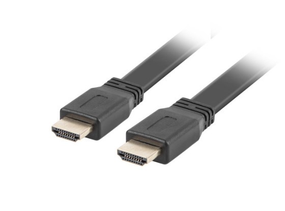 Кабель HDMI M/M V2.0, 5 м, 4K, чорний, плоский, LANBERG