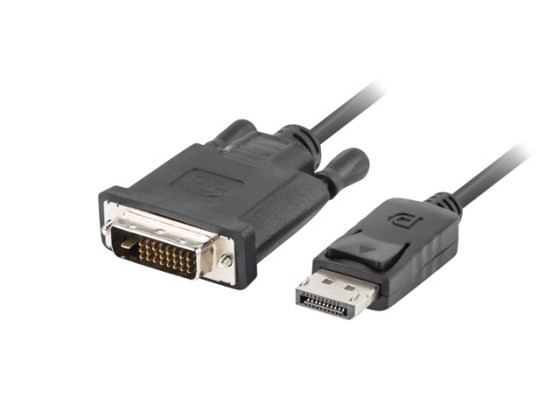 КАБЕЛЬ DISPLAYPORT(M) V1.2 → DVI-D(M) (24+1), 1,8 м, чорний, Dual Link, LANBERG