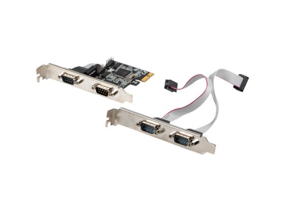 Карта PCI Express x1 → 4x DB-9 (COM), низькопрофільна, LANBERG