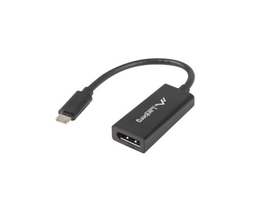 Кабель-адаптер USB-C (M) 3.1 — DISPLAYPORT (F), 15 см, чорний, LANBERG