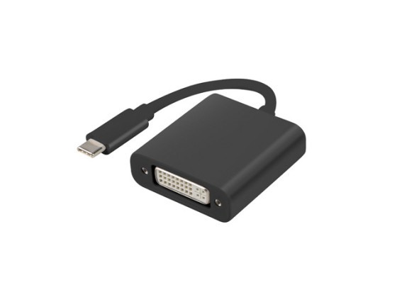 Кабель-адаптер USB-C (M) 3.1 → DVI-I (F) (24+5), 15 см, Dual Link (режим DisplayPort Alt Mode), чорний, LANBERG