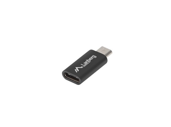 Адаптер USB-C (F) 2.0 — USB Micro (M), чорний, LANBERG