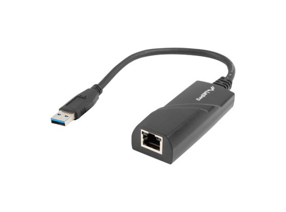 Адаптер USB–>RJ45 для Ethernet, мережева карта LANBERG USB 3.0, 1 порт RJ45, кабель 1 ГБ