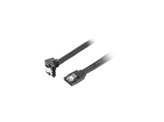 Кабель SATA DATA III (6 ГБ/с), F/F, 50 см, під кутом, з металевими затискачами, чорний, LANBERG