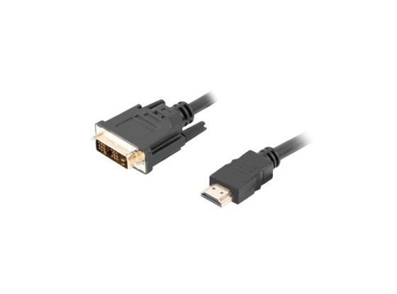 Кабель HDMI (M) → DVI-D (M) (18+1), 1,8 м, чорний, Single Link, з позолоченими роз’ємами, LANBERG
