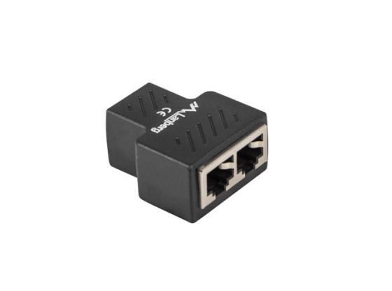 ВСТАВНА З'ЄДНУВАЛЬНА МУФТА RJ45, RJ45->2XRJ45, ЕКРАНОВАНА, LANBERG