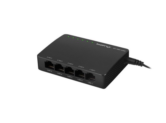 SWITCH LANBERG DSP2-1005-12V 5X 1 ГБ/с, некерований гігабітний Ethernet-комутатор для настільних ПК, 12 В