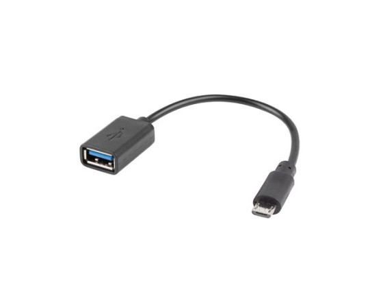 Адаптер USB MICRO(M) 2.0 → USB-A(F), 15 см, OTG, чорний, LANBERG