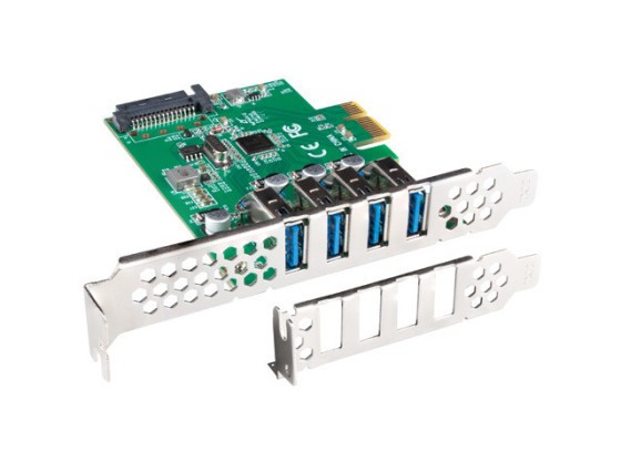 Карта PCI Express x1 → 4 порти USB-A 3.1 Gen 1, низькопрофільна, LANBERG