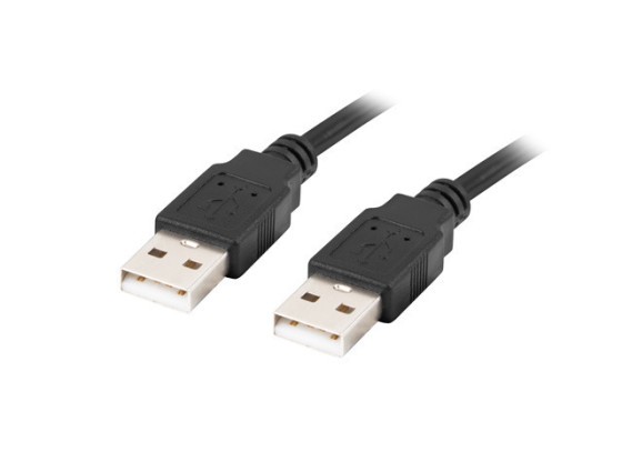 Кабель USB-A M/M 2.0, 0,5 м, чорний, LANBERG