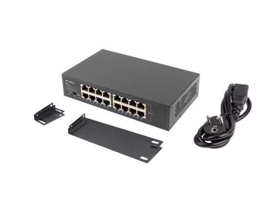 Комутатор LANBERG RSGE-16, 16 портів по 1 ГБ, Gigabit Ethernet, некерований, для монтажу в стійку, 10"/19"