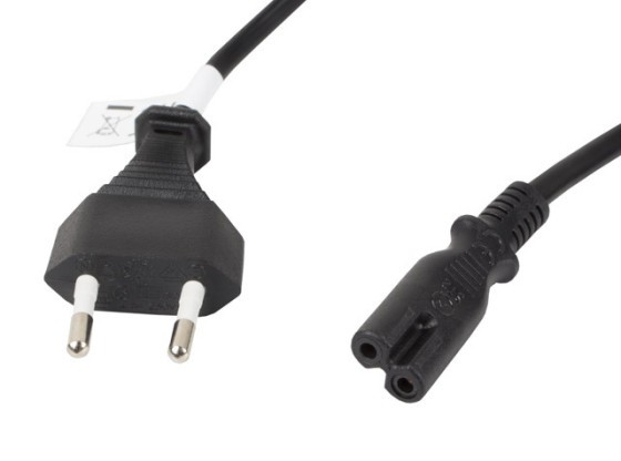 CEE 7/16 -> IEC 320 C7 EURO (RADIO) ШНУР ЖИВЛЕННЯ 3 м, VDE, чорний, LANBERG