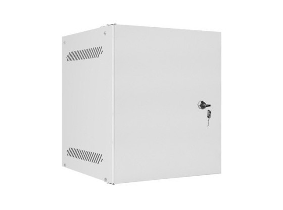 Стелажна шафа 10" для настінного монтажу, 6U/280×310 (у розібраному вигляді) з металевими дверцятами, сіра, LANBERG