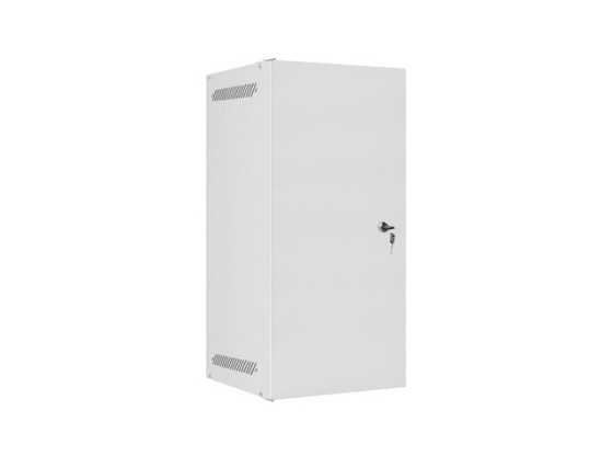 Стелажна шафа 10" для настінного кріплення, 12U/280×310 (у розібраному вигляді) з металевими дверцятами, сіра, LANBERG