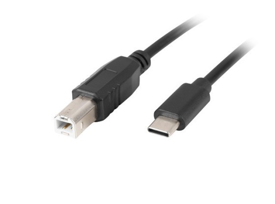 Кабель USB-C (M) → USB-B (M) 2.0, 3 м, чорний, з феритом, LANBERG