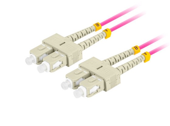 Волоконно-оптичний патч-корд MM SC/UPC-SC/UPC, дуплексний, 2 м, LSZH, OM4, 50/125, 3,0 мм, фіолетовий, LANBERG