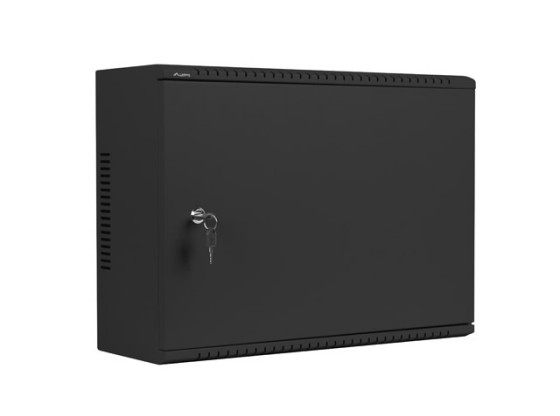 19-дюймова настінна стійка 4U+3U/540×200, низькопрофільна, чорна, LANBERG (у зібраному вигляді)