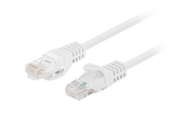 ПАТЧ-КОРД CAT.5E UTP, 1 м, білий, пройшов випробування Fluke та LANBERG, упаковка з 10 штук