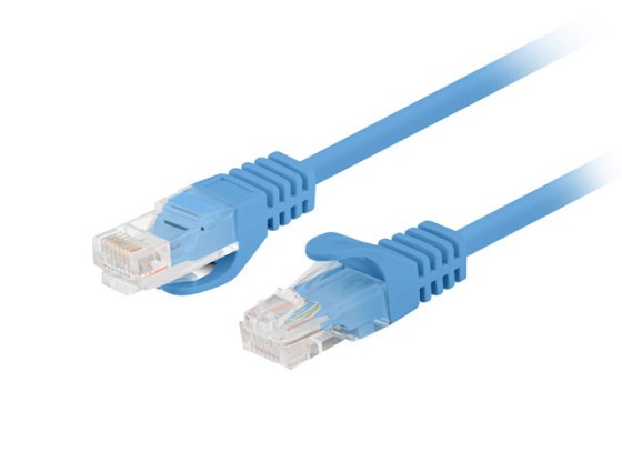 ПАТЧ-КОРД CAT.6 UTP 0,25 м, синій, сертифікований за стандартом FLUKE, LANBERG, упаковка з 10 шт.