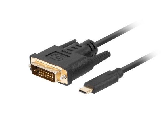 Кабель USB-C (M) → DVI-D (24+1) (M), 3 м, чорний, LANBERG