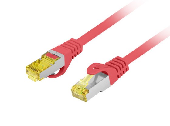ПАТЧ-КОРД CAT.6A S/FTP LSZH CU 0,25 м, червоний, пройшов випробування Fluke та Lanberg