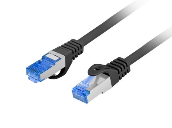 ПАТЧ-КОРД КАТЕГОРІЇ 6A, S/FTP, LSZH, CCA, 0,25 м, чорний, пройшов випробування Fluke та Lanberg