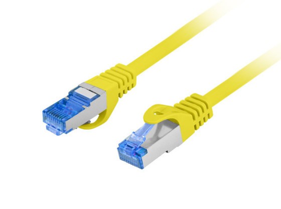 ПАТЧ-КОРД КАТЕГОРІЇ 6A, S/FTP, LSZH, CCA, 0,25 м, ЖОВТИЙ, ПРОЙШОВ ВИПРОБУВАННЯ FLUKE ТА LANBERG