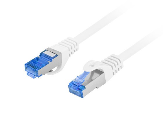 ПАТЧ-КОРД КАТЕГОРІЇ 6A, S/FTP, LSZH, CCA, 0,25 м, білий, пройшов випробування Fluke та Lanberg