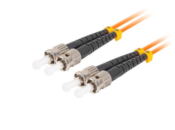 Волоконно-оптичний патч-корд MM ST/UPC-ST/UPC, дуплексний, 1 м, LSZH, OM2, 50/125, 3,0 мм, помаранчевий, LANBERG