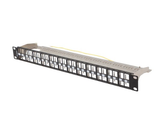 ПАНЕЛЬ ПІДКЛЮЧЕННЯ, ПОРОЖНЯ, 48 ПОРТІВ, 1U, 19", FTP, ДЛЯ МОДУЛІВ KEYSTONE, ЧОРНА, LANBERG