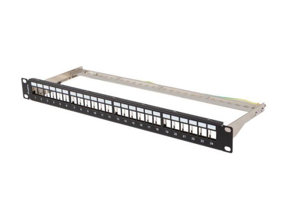 ПАНЕЛЬ ПІДКЛЮЧЕННЯ, ПОРОЖНЯ, 24 ПОРТИ, 1U, 19", FTP, ДЛЯ МОДУЛІВ KEYSTONE, ЧОРНА, LANBERG