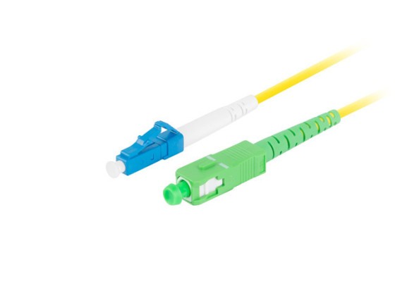 Волоконно-оптичний патч-корд SM LC/UPC-SC/APC, одномодовий, 1 м, LSZH, G657A1, 3,0 мм, жовтий, LANBERG