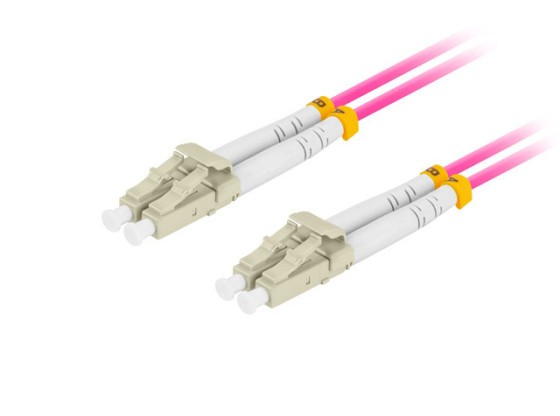 Волоконно-оптичний патч-корд MM LC/UPC-LC/UPC, дуплексний, 3 м, LSZH, OM4, 50/125, 3,0 мм, фіолетовий, LANBERG