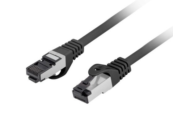 ПАТЧ-КОРД КАТЕГОРІЇ 8.1, S/FTP, LSZH, мідь, 0,5 м, чорний, пройшов випробування Fluke та Lanberg