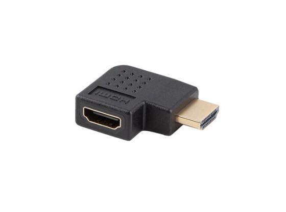 Адаптер HDMI (M) → HDMI (F), 4K, під кутом вправо, чорний, LANBERG