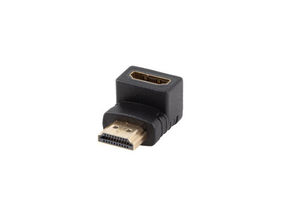Адаптер HDMI (M) → HDMI (F), 4K, під кутом вниз, чорний, LANBERG